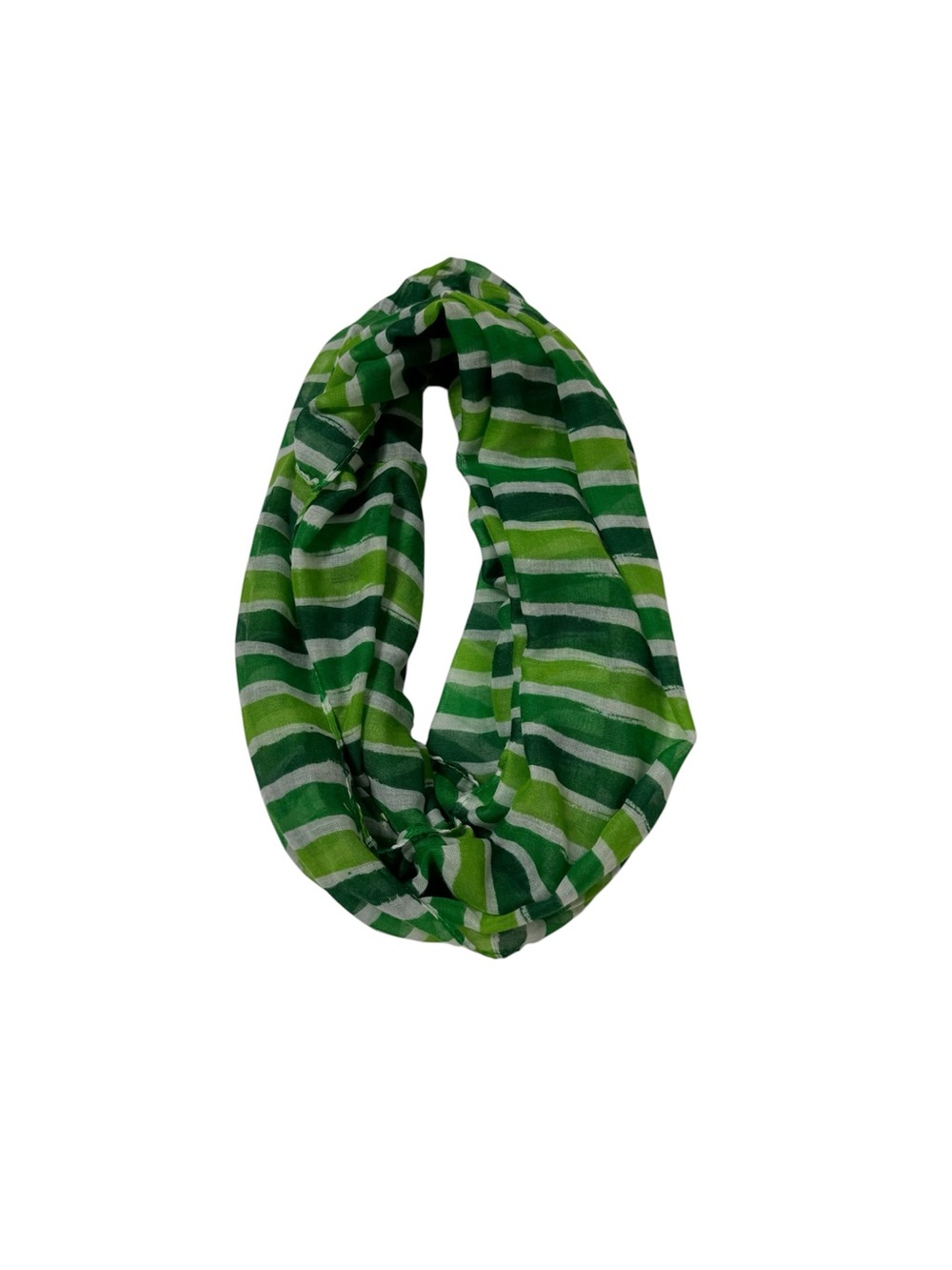 Green Striped Loop Scarf